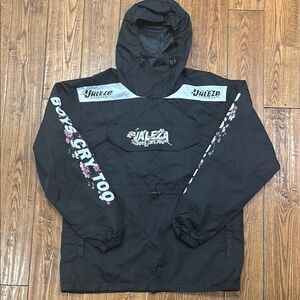 Black Windbreaker pullover Jacket for Men